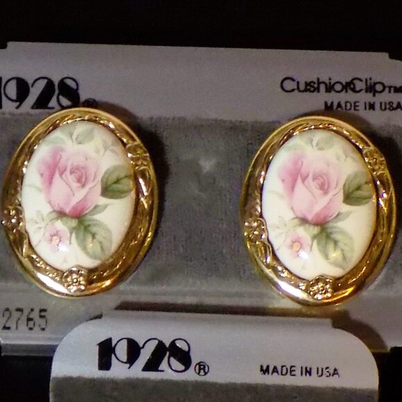 Lot of 5 New 1928 Floral Brooch, Necklaces, Clip-On & Drop Earrings Bundle - Picture 6 of 11